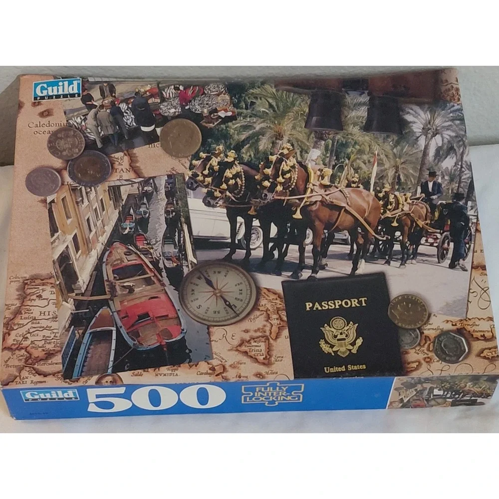 Vintage Guild Passport Travel Theme 500 Piece Jigsaw Puzzle New Sealed 1997